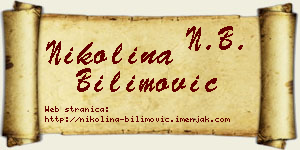 Nikolina Bilimović vizit kartica